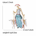 Hat Wearing Woman With Two Dogs Enamel Brooch in Two Colors view 7