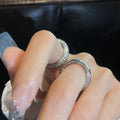 Silver Tone Clear Crystal Band Ring In Closed Or Open Style view 3