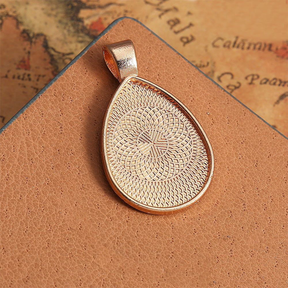 25x18mm Teardrop Alloy Pendant Tray Bezel Setting