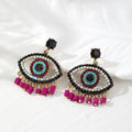 Gold Tone Rhinestone Evil Eye Drop Earrings 8 Styles view 8