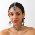Round Medallion Choker Earring and Headpiece Jewelry Sets view 7