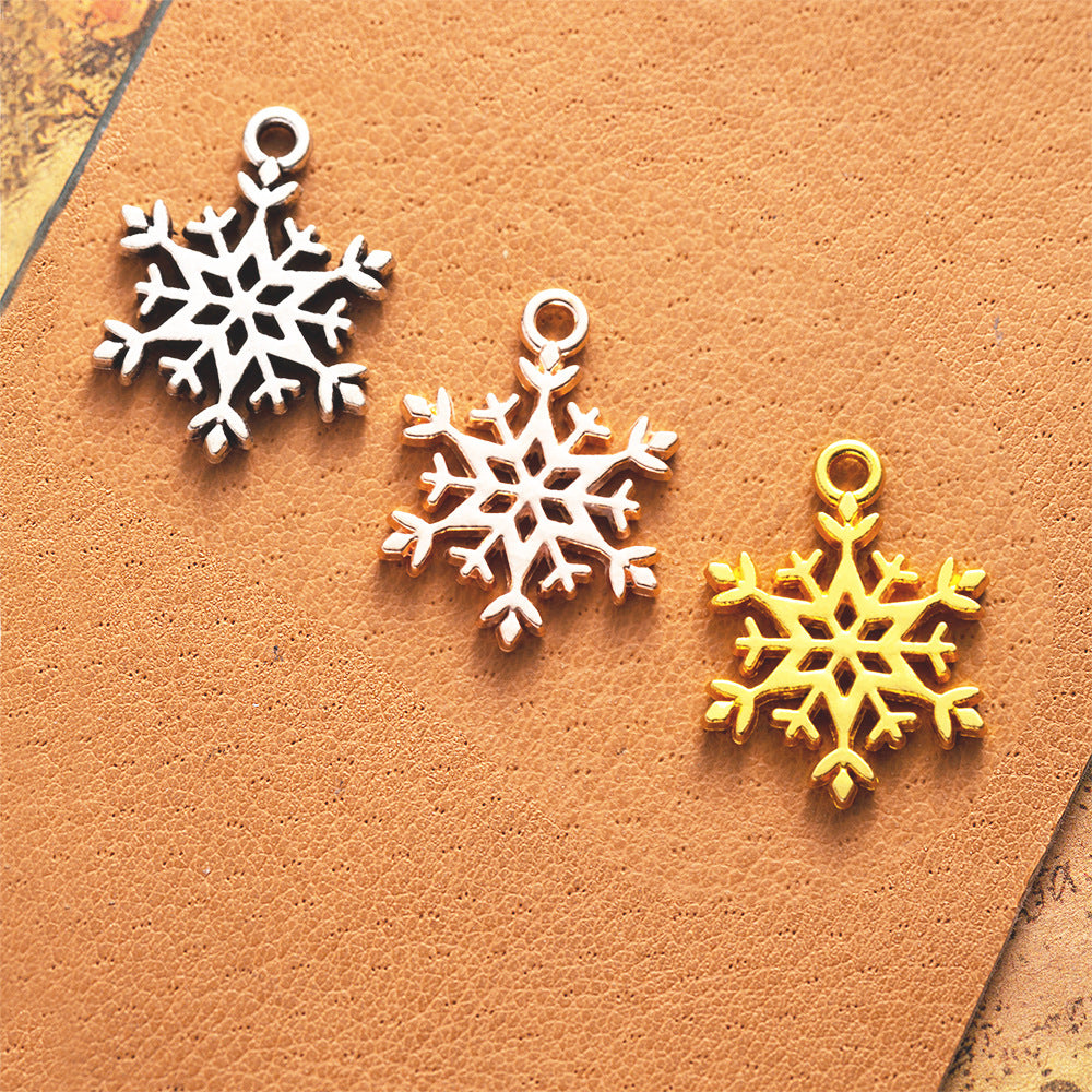 21x16mm Double-Sided Snowflake Alloy Charm Pendant