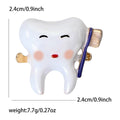 Enamel Tooth Brooch Holding Toothbrush Red or Blue Handle view 7