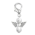 White Cross Bead Angel Keychain Silver Clasp Six Styles view 7