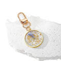 Gold Frame Round Resin Pressed Flower Keychains Lobster 4 Styles view 5