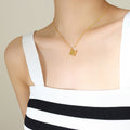 Letter M Pendant Necklace Fine Square Link Chain Gold Or Steel view 7