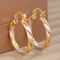 Twisted Multi-Tone Hoop Earrings In Seven Shape Variants view 1