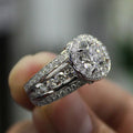 Silver Tone Round Clear Stone Double Row Ring Jewelry view 2