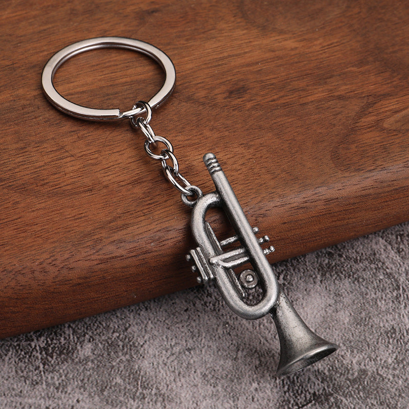 Mini Saxophone Metal Keychain Musical Instrument Charm Gift