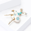 Dancing Ballerina Enamel Brooch in Pink or Turquoise view 3