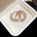 Crystal Wheat Leaf Hoop Earrings in Five Color Finishes view 6