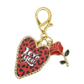 Red Leopard Love You Heart Rose Lobster Clasp Charm view 5
