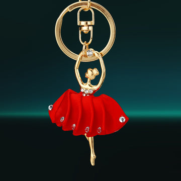 Fabric Skirt Ballerina Angel Keychains in Five Soft Color Options