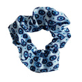 Blue Evil Eye Printed Satin Scrunchie Hair Accessory view 5