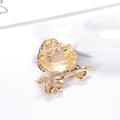 Red Gold Tone Bird Crystal Metal Brooch Pin 5.6 x 4.9 cm view 4