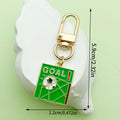 Soccer Ball Metal Clip Keychains, Eight Green Designs view 10