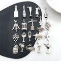 Antique Silver Wine Glass Metal Charms with 22 Listed Options view 2