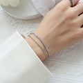 Steel Double Layer Zircon Tennis Bead Bracelet Extender view 4