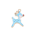 Enamel Fawn Charms in Six Colors with Gold Tone Outlines view 3