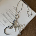 Silver Starfish Pendant Necklace Flower Heart Cord Charms view 6