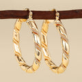 Gold Tube Hoop Earrings Rope Wrap Ribbed Twist Styles view 1
