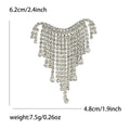 Crystal Chain Fringe Brooch in Silver or Gold Tone view 7