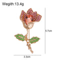 Rose Crystal Two Designs Metal Brooch Pin for Jackets and Lapels view 2
