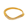 Stainless Steel Wave Pave Zircon Rings Gold Steel Multicolor view 5