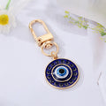 Gold Tone Enamel Lash and Crystal Evil Eye Clip Keychains view 10
