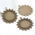 Zigzag Sun Round Pendant Bezel Blank for Cabochon Craft view 4
