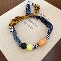 Printed Fabric Bead Statement Necklace With Optional Heart view 6