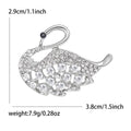 Hollow Rhinestone Swan Brooch In Gold And Silver Tone view 7
