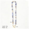 Mixed And Clear Ten Millimeter Round Bead Carabiner Necklaces view 12