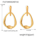 Gold Open Teardrop Geometric Drop Earrings Polished Finish view 6