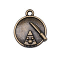Antique Bronze Cake Slice Pendant Charm in Round Frame view 4