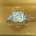 Silver Tone Square Center Pear Side Clear Ring Sizes 6-10 view 4