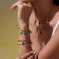 Travel Charm Necklace and Bracelet in Gold and Silver Tone view 4