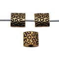 Antique Gold Engraved Square Small Jewelry Spacer Bead view 4