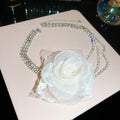 Fabric Flower and Fine Chain Layered Necklace in Two Colors view 6