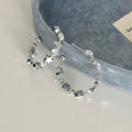 Crystal Star Open C Hoop Stud Earrings Statement Pair view 7