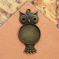 25mm Vintage Owl Cabochon Pendant Tray Base