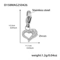 Snake Chain Heart Zircon Charm Bracelet Gold Steel view 9