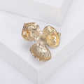 Three Petal Crystal Flower Brooch with Pearl for Jackets, Coats, and Scarves view 3