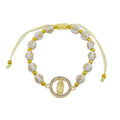 Adjustable Cross Bead Bracelet With Virgin Mary Medallion view 5