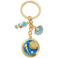 Six Blue Seahorse Shell Ocean Metal Keychain Designs view 5