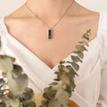 Black Rectangle G Letter Tag Pendant Necklace Gold Steel Rose Gold view 7