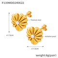 Flower Heart Imitation Pearl Pendant Necklace And Studs view 7