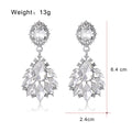 Silver Tone Marquise Crystal Cluster Crystal Four Designs Metal Dangle Earrings view 5