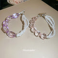 Chunky Translucent Acrylic Chain Bracelets in Purple and Pink view 3