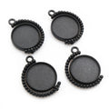 Rotating Double Sided Round Pendant Bezel Trays in Eight Finishes view 2